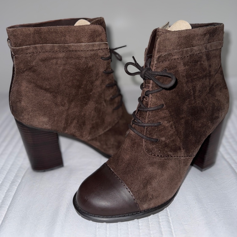 Franco Sarto Dark Brown Ankle Booties